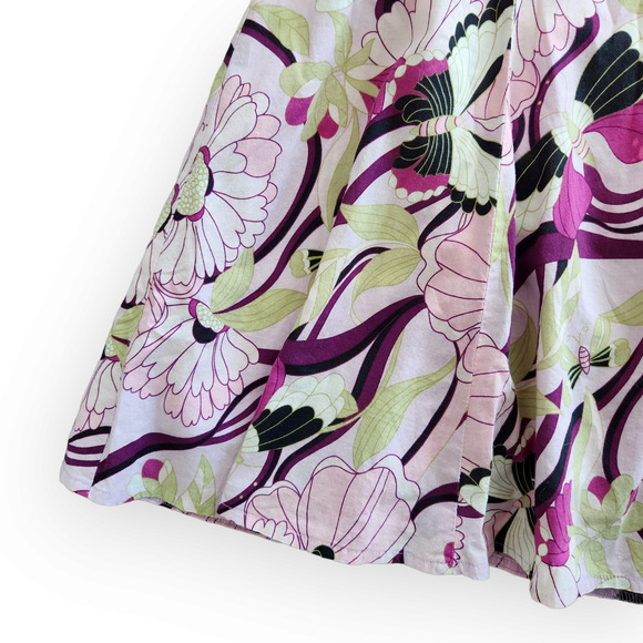 Vintage Byerwear Cotton Pink Butterfly Floral A-Line Skirt 28 - Picture 5 of 9
